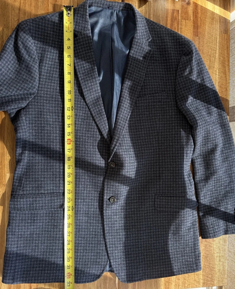 Jos. Abrigo deportivo A Bank para hombre 46L azul ajuste a medida 100 % lana blazer dinero antiguo Foto 4 de 4