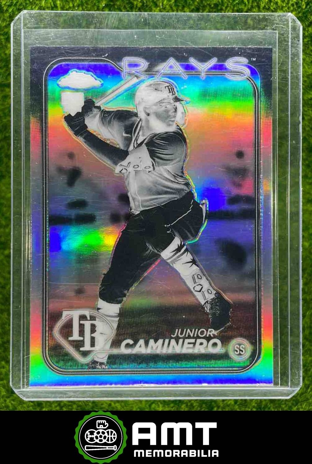 Junior Caminero Negative 2024 Topps Chrome Refractor Tampa Bay Rays #213