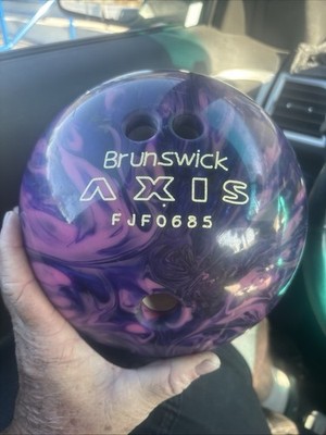 Brunswick Axis Bowling Ball FJF0685 Purple Green Drilled for Bowling 10lb