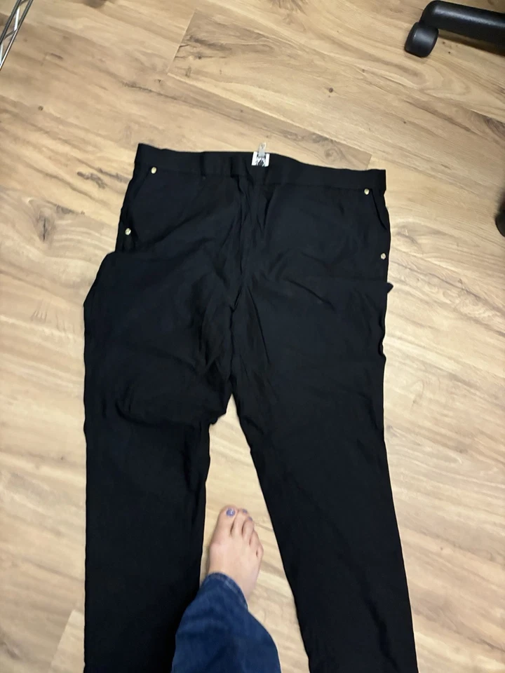 Pantalones de vestir Anne Klein negros cintura elástica para dama - talla XL Foto 3 de 4