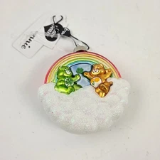 Care Bears Good Luck Funshine Bear 4" Glass Christmas Ornament kat & annie