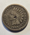 1864 Indian Head Cent 1c Penny, Copper-Nickel - Good G Details - Obverse Damage