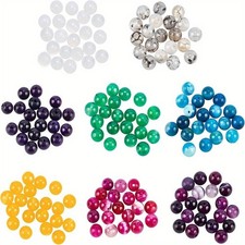 1box 160pcs 8 style Mixed Natural stone Beads Dyed Round 6mm Hole: 1mm