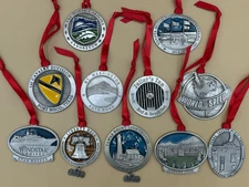 UCHOOSE Pewter Ornaments Souvenirs NC AL TX WA DC MI VA States Historical Sites