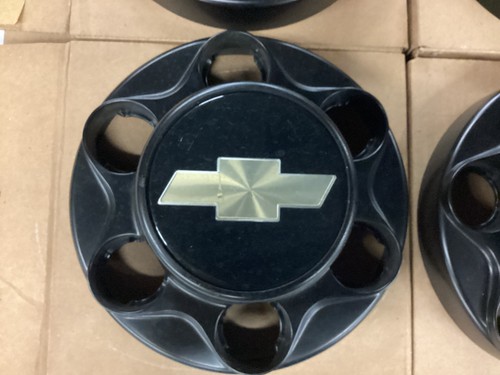 NEW Set of 4 GM 4X4 Black Wheel Center Caps OBS NBS w/ Emblems 15634850 - Picture 6 of 9