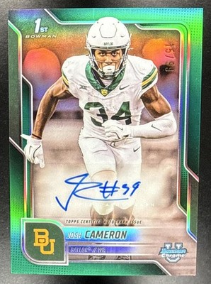 2025 Bowman Chrome University Josh Cameron #BCA-JCA Auto Green Refractor /99