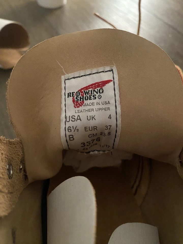 Botas de trabajo Red Wing para mujer de 6 pulgadas sin usar, puntera arena mohave de cuero desbastado EE. UU. 6,5 Foto 3 de 4