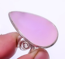 Rose Quartz 925 Silver Handmade Jewelry Ring s.9 R1142-76 A347