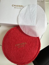 CHANEL BEAUTE Beauty VIP GWP Gift 2024 Red  Gold Cosmetic Bag Round Pouch