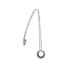 Jane Seymour Sterling 925 Silver Blue Waves Circle Diamond Necklace 18 in - .11
