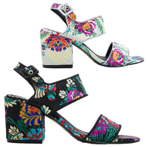 Scarpe donna sabot sandali ricamati tapestry ricamo tacco grosso nuove  HH6012 | eBay