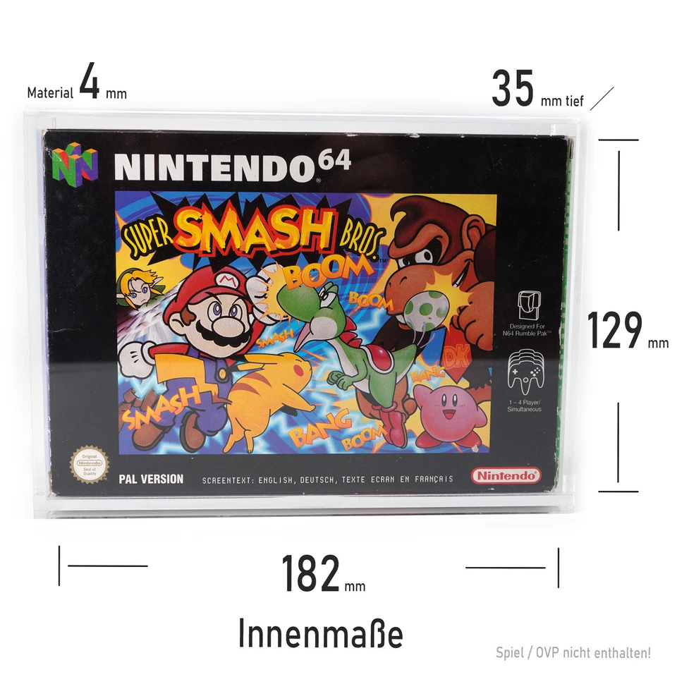 Acrylic Case for Nintendo 64 Game Original Box N64 UV Protective Sleeve Box Protector - Image 3 of 4