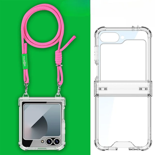 Mode Umhängetasche Transparent Schlüsselband Hülle für Samsung Galaxy Z Flip 6 5 4 3 - Bild 8 von 10