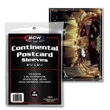 1000 BCW Continental Postcard Soft Poly Sleeves 4 3/8x6 archival protectors