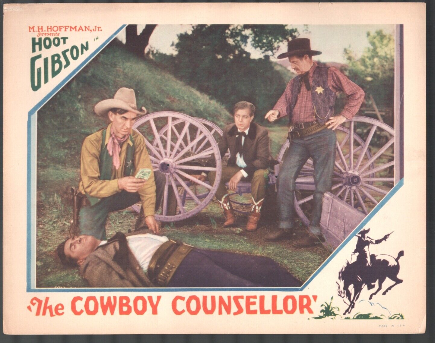 Cowboy Counsellor Lobby Card 11x14 Color Hoot Gibson Skeeter Bil