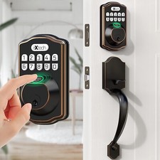 IXTECH Fingerprint Door Lock Set, Keyless Entry Door Lock Deadbolt with Handle