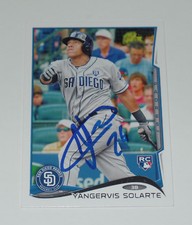 YANGERVIS SOLARTE SIGNED AUTO'D 2014 TOPPS CARD #US-17 SAN DIEGO PADRES YANKEES