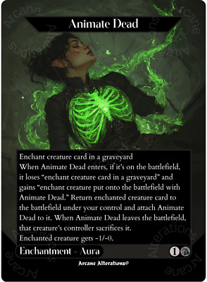 Animate Dead - Full Art Altered Art Custom Proxy Cards