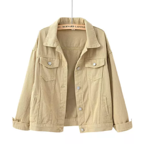 Womens Ladies Stretch Denim Jacket Soft Cotton Loose Plus Zise Stonewash Coat!@ - Picture 18 of 26