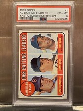 PSA 6 1969 TOPPS HOF #1 YASTRZEMSKI OLIVIA CATER {Flawless New QR Slab}🍒