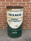 Vintage Texaco Marfak 2 Motor Oil Barrell Trash Can Shop 1967 Garage Art Sign