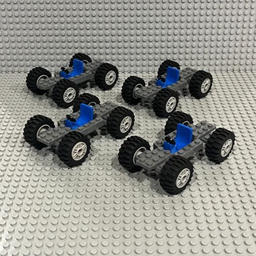 Lego Car Frames Wheels Axles Seats (Vehicle Truck Base - 52036) (Lot of 4) - Afbeelding 1 van 2