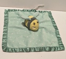 Cloud Island Green Yellow Bumble Bee Polka Dots Baby Security Blanket Lovey