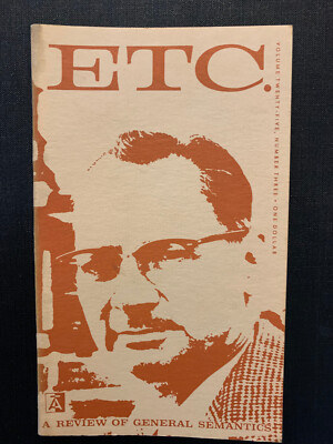 ETC. A Review Of General Semantics volume 25 number 3 Sept 1968 good condition