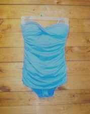Womens Tommy Bahama Light Blue Skirted Swimsuit Size 6 EUC