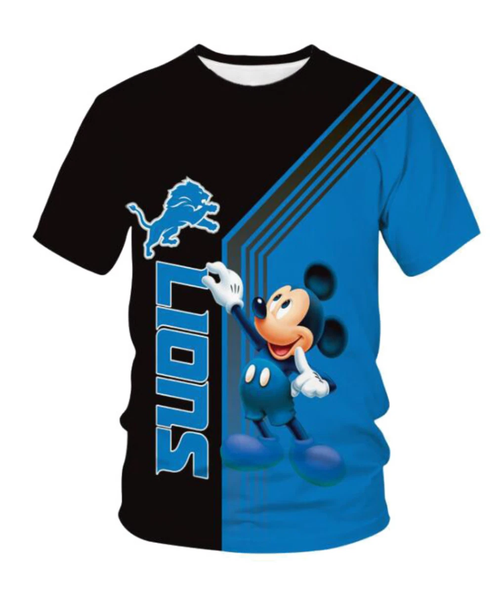 Mickey Mouse Detroit Lions 3D All-Over Print T-Shirt - Durable & Stylish
