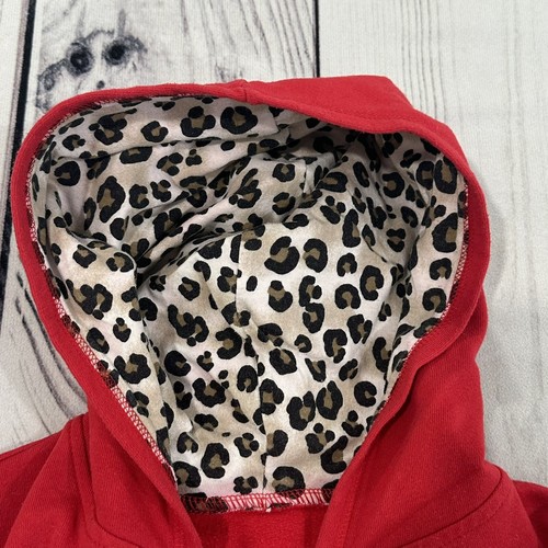 Justice Red Leopard SPARKLE Zip Up Jacket Youth Girls Size 8 Gymnastics Cheer - Picture 3 of 8