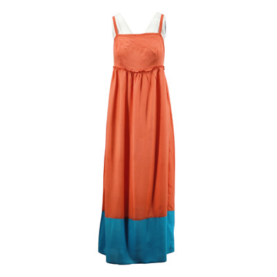 Monsoon Orange Multi Maxi Dress Womens Ladies