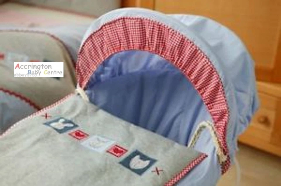 Lollipop Lane Hug & Kisses Moses Basket Bedding Set Cover, Hood & Quilt