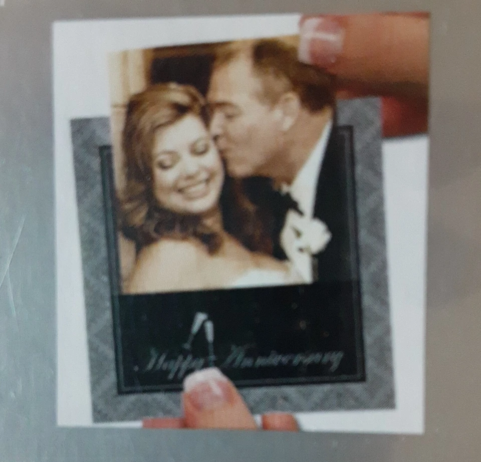 Marco de fotos feliz aniversario 8 piezas posavasos decoración de fiesta favores 4x4 pulgadas Foto 3 de 4