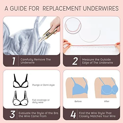 12Pairs Carbon Steel Bra Wires Heavy Gauge Sturdy Underwire for Bras -  Replac