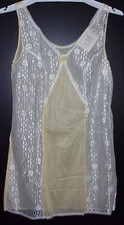 Neu Sexy Dederon Nylon DDR Hemdchen Unterkleidchen 164-gelb m. Spitze-GRAZIELLA