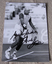 Fred Stolle Signed 5" x 7" Photo Inscribed Autograph ATP Tennis