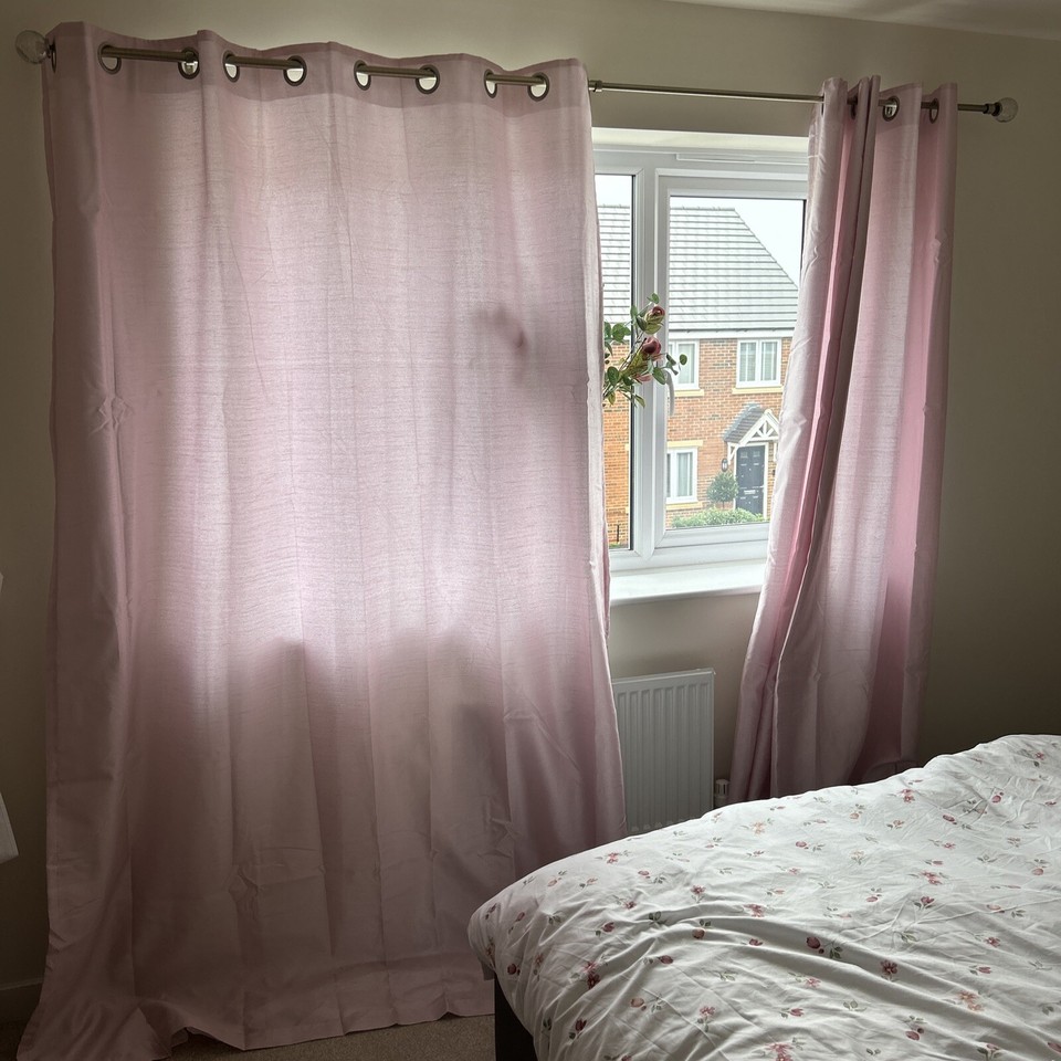 pink curtains Long Length 3m Long 2m Wide eBay