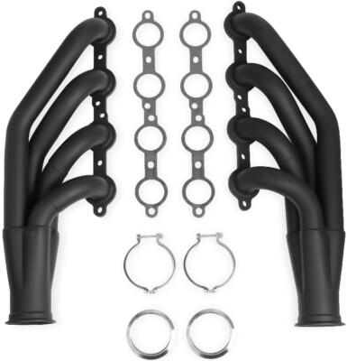 FLOWTECH LS TURBO HEADERS,BLACK,1.75'' TUBES,3'' COLLECTOR,GM SMALL BLOCK GEN 3,4