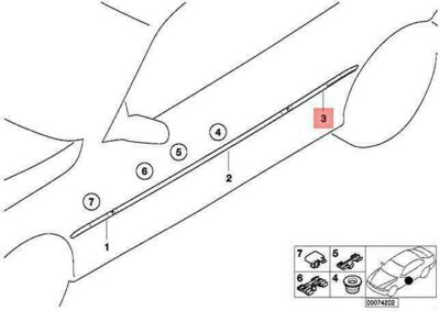 BMW 3 E46 REAR LEFT MOULDING FENDER 51138238879 8238879 ORIGINAL 