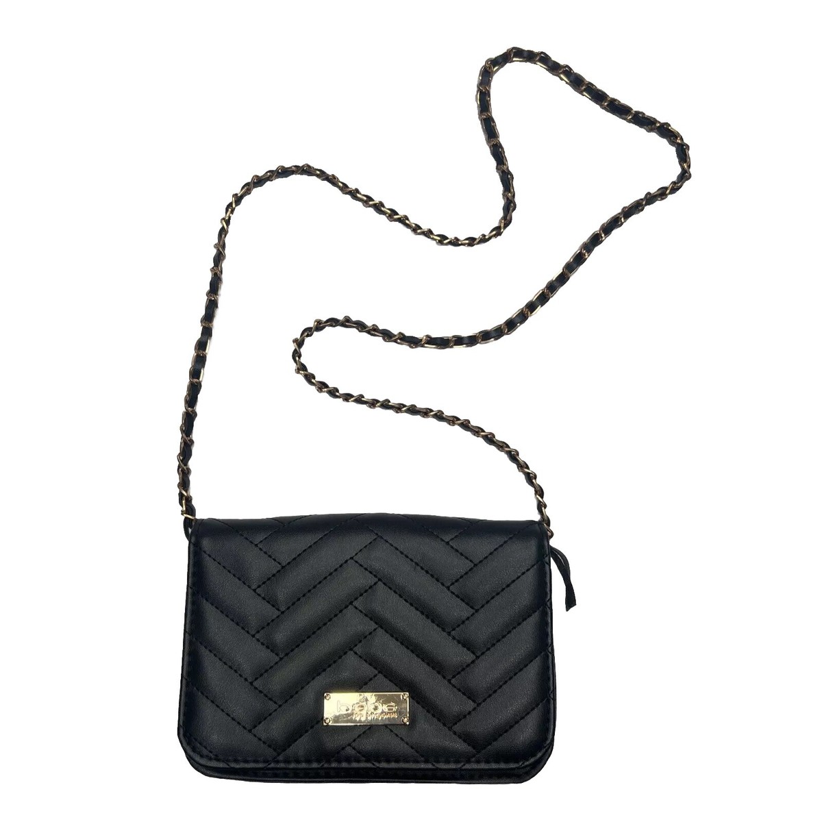 Bebe Los Angeles Sophia Small Crossbody Quilted Bag Purse Black