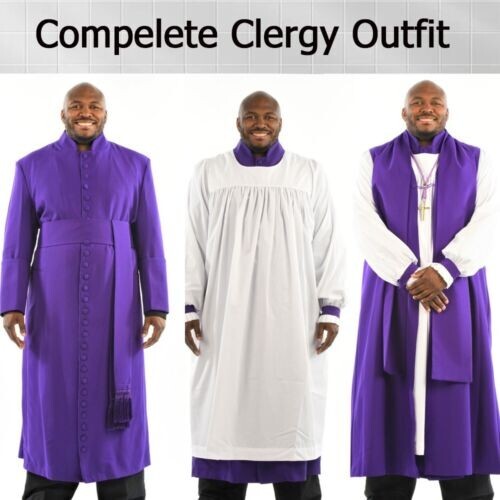 Bishop Attire Ordination Clergy Men's Robe Worldwide Expedited Shipping - Picture 2 of 4