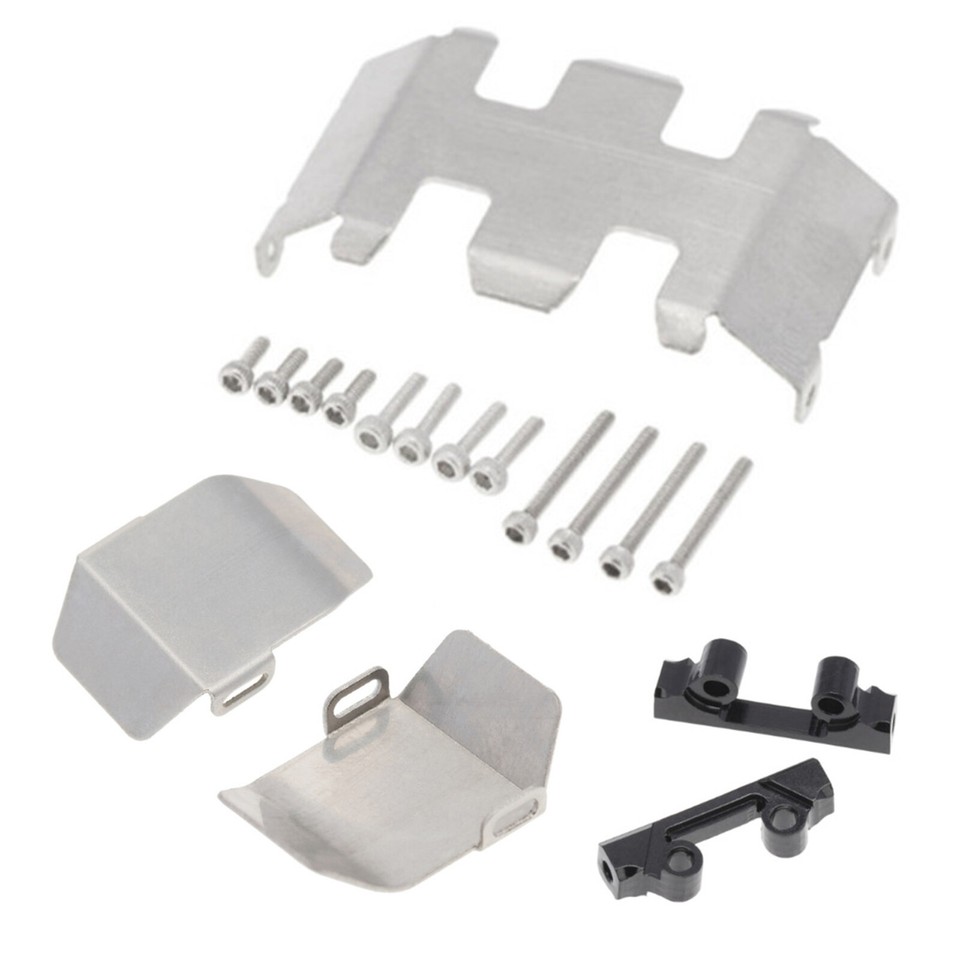1/24 Durable Steel Axle Skid Guards Plate Set For Axial SCX24 AX90081