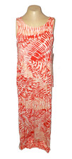 New Dress G.H. Bass & Co. Stretch Asymmetrical Mock-2-PC Orange MSRP-$79.00 M