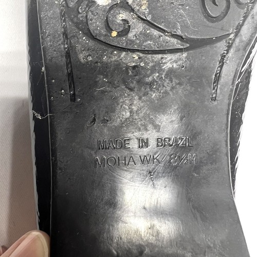 Brighton Mohawk Cheetah Print Patent Leather Loafer Silver Accents Sz 8.5M EUC - Picture 9 of 9