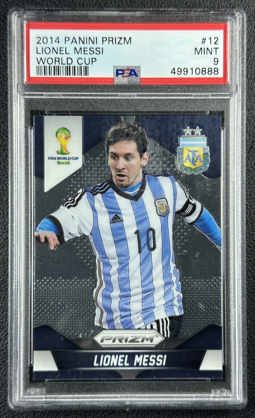 LIONEL MESSI PSA 9 2014 PANINI PRIZM FIFA WORLD CUP BRAZIL #12 ARGENTINA 0888