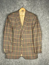DAKS London Mens Blazer 40R Pure Wool Check Houndstooth Sports Jacket Made UK