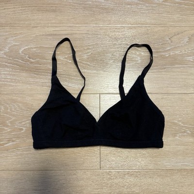 Knickey black wireless triangle bralette, size small