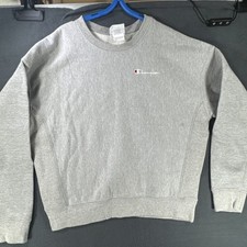 Vintage Champion Reverse Weave Embroidered Sweatshirt Gray Size Large Pullover