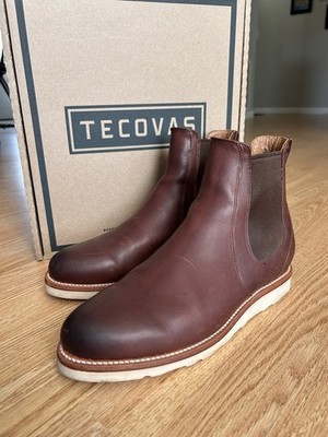TECOVAS The Luke Men's Size 9.5 D Brown Leather Western Chelsea Ankle Boots